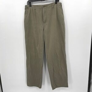 G.H. Bass Co Womens Khaki Cotton Straight Leg Pants Size 14, Business Casual